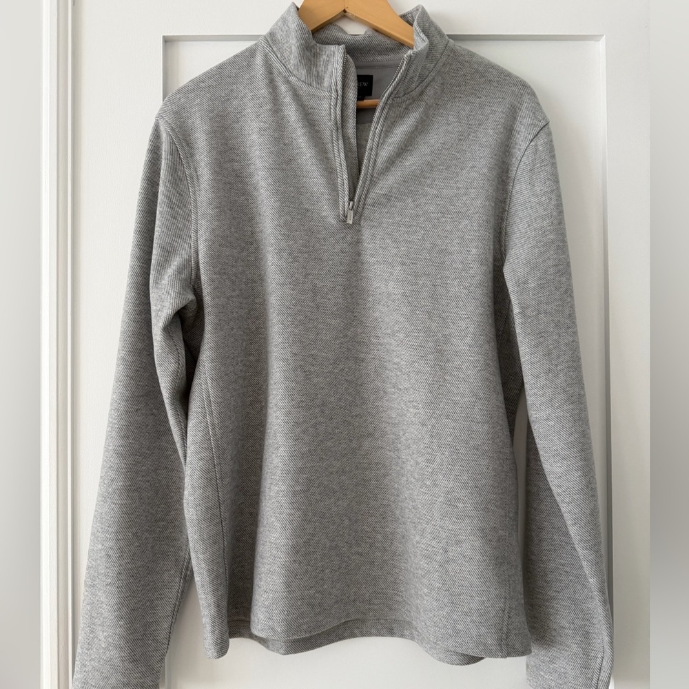 J. Crew Men's Heather Gray 1/2 Zip-Up Pullover , M